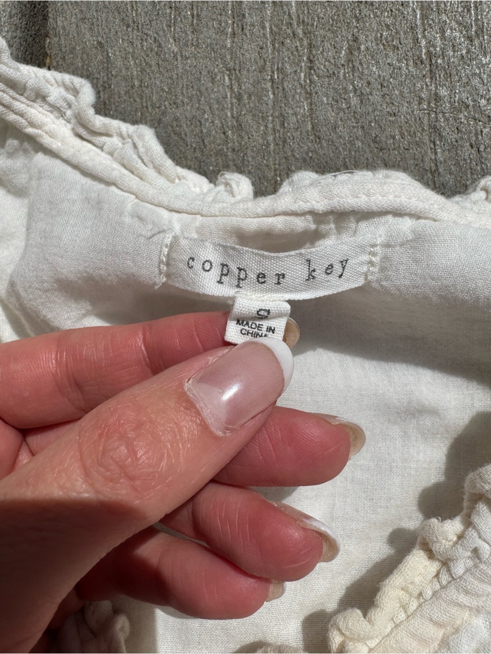 Copper Key Cream Strapless Ruffled Top - Picture 3 of 3